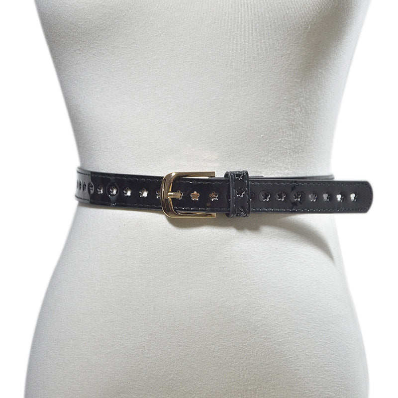 Heart-shaped pin buckle PU imitation leather belt