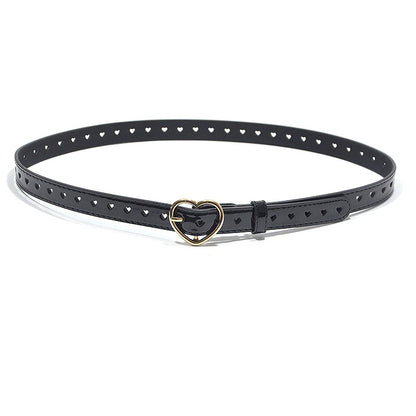 Heart-shaped pin buckle PU imitation leather belt