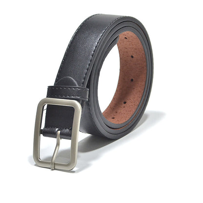 Faux leather matte pin buckle belt