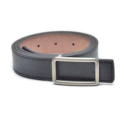 Faux leather sewn belt, women's