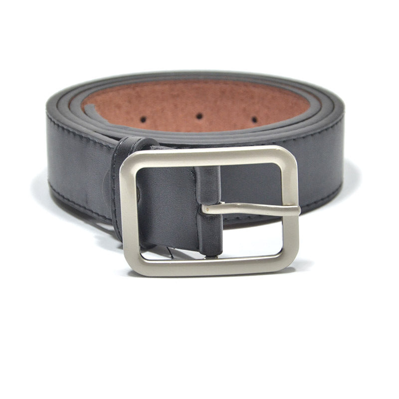 Faux leather matte pin buckle belt