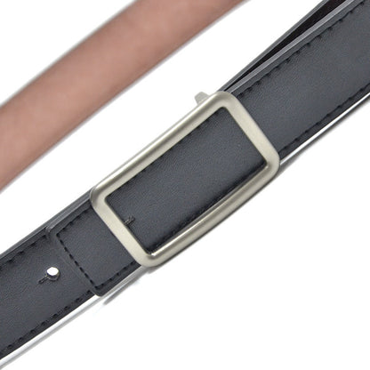 Faux leather sewn belt, women's