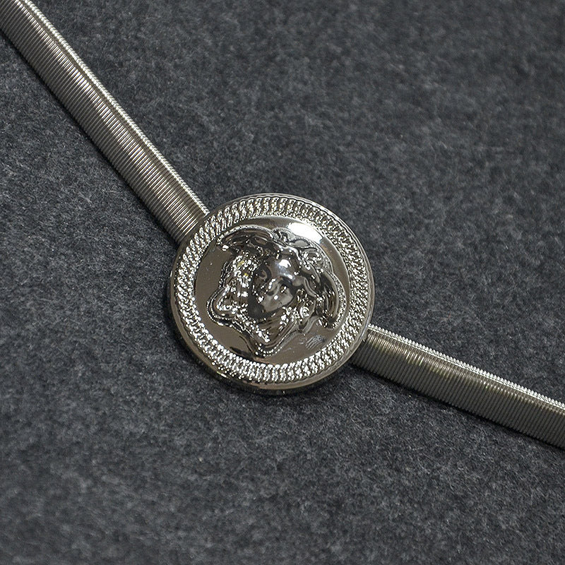 Head metal spring waist chain