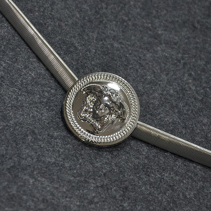 Head metal spring waist chain