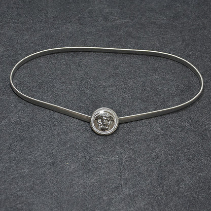 Head metal spring waist chain