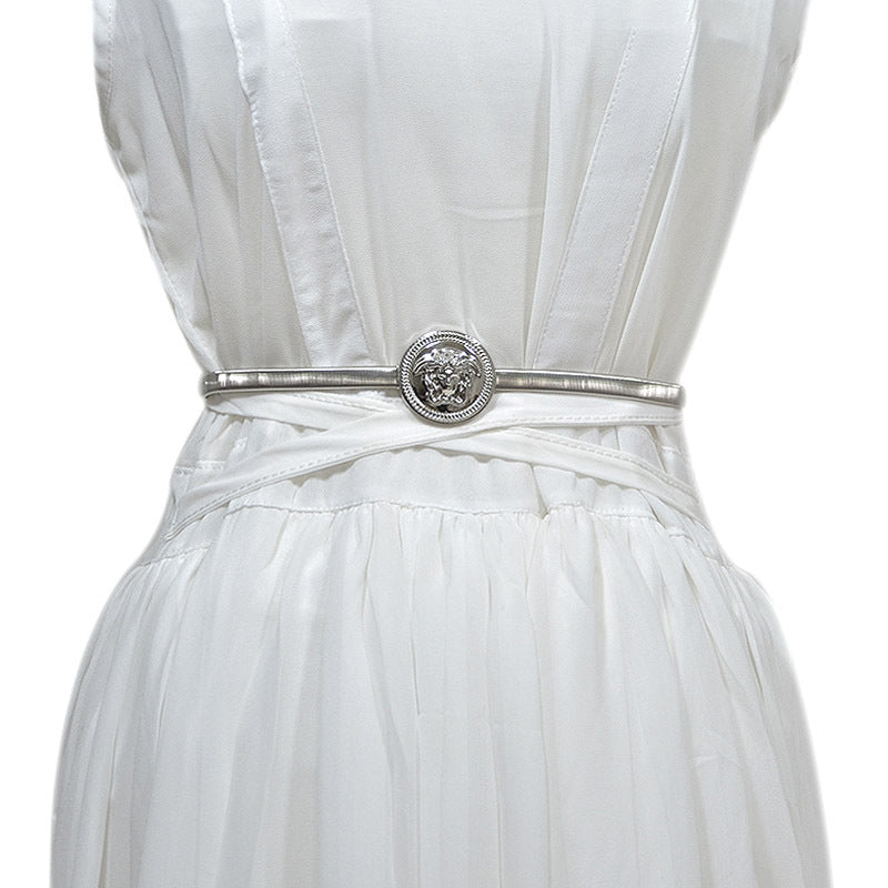 Head metal spring waist chain