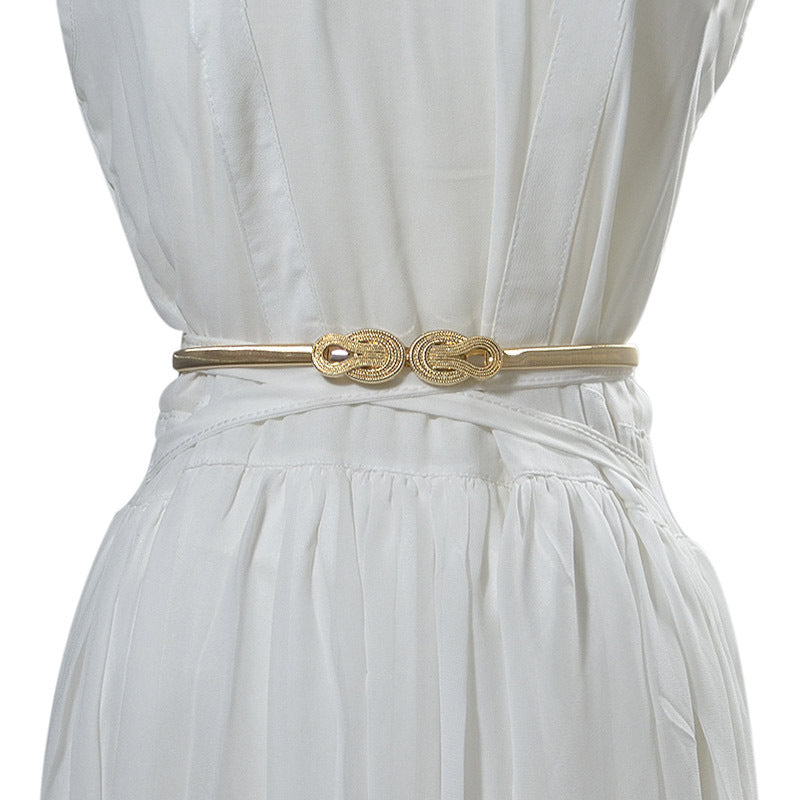 Cloud pair buckle elastic chain thin belt