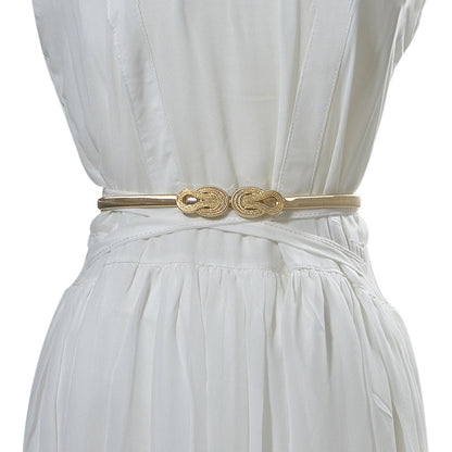 Cloud pair buckle elastic chain thin belt