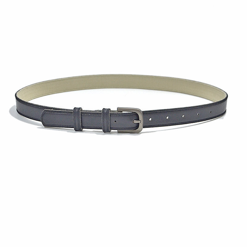 Gun black imitation leather pin buckle belt