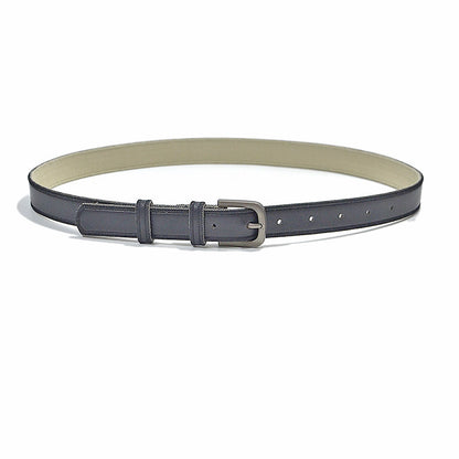 Gun black imitation leather pin buckle belt