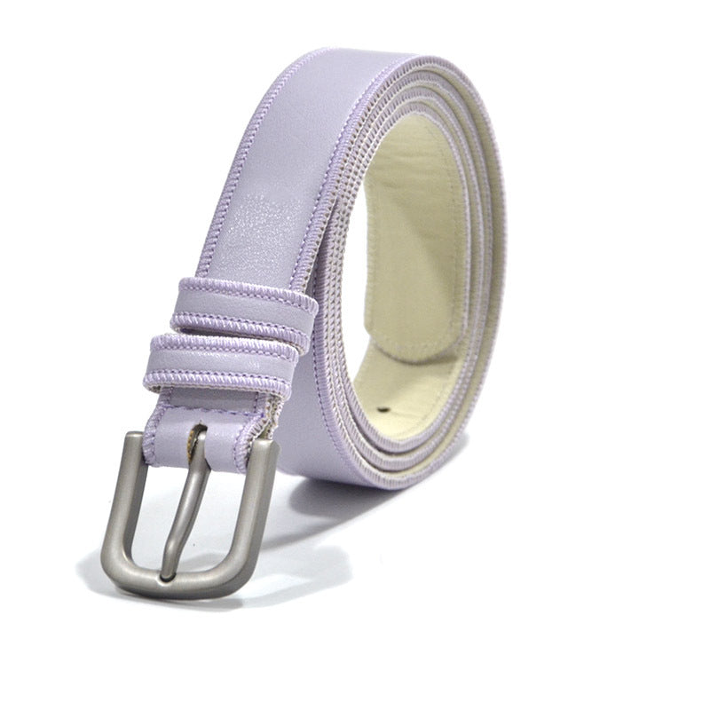 Gun black imitation leather pin buckle belt