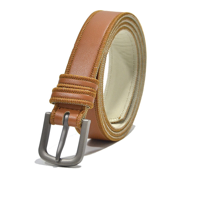 Gun black imitation leather pin buckle belt