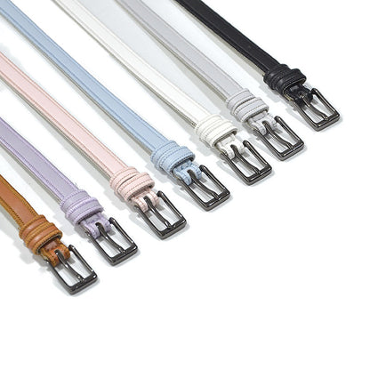 Decorative gun black buckle car stitching thin belt