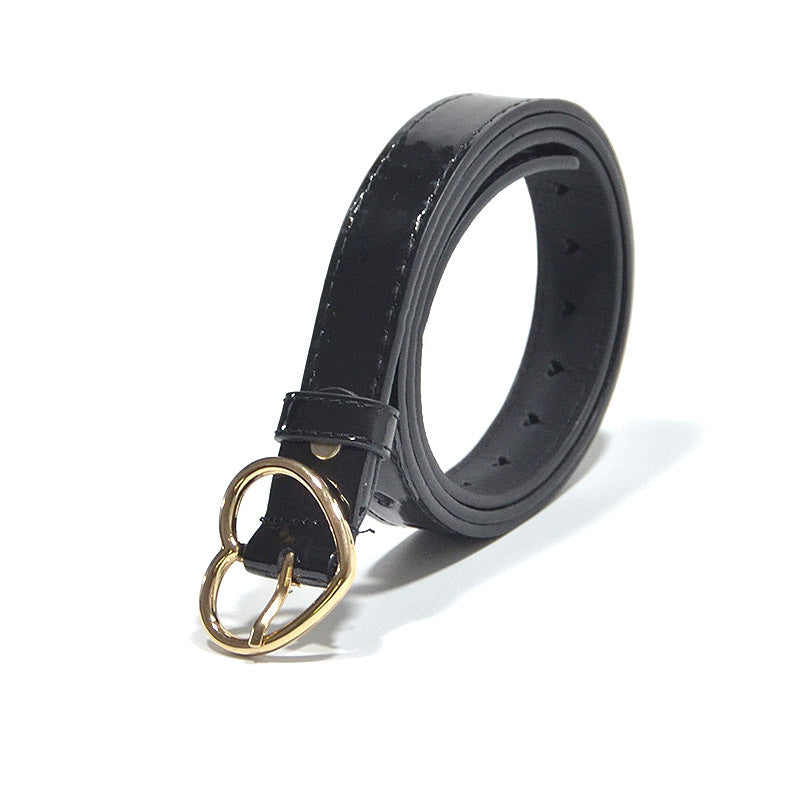 Heart-shaped pin buckle PU imitation leather belt
