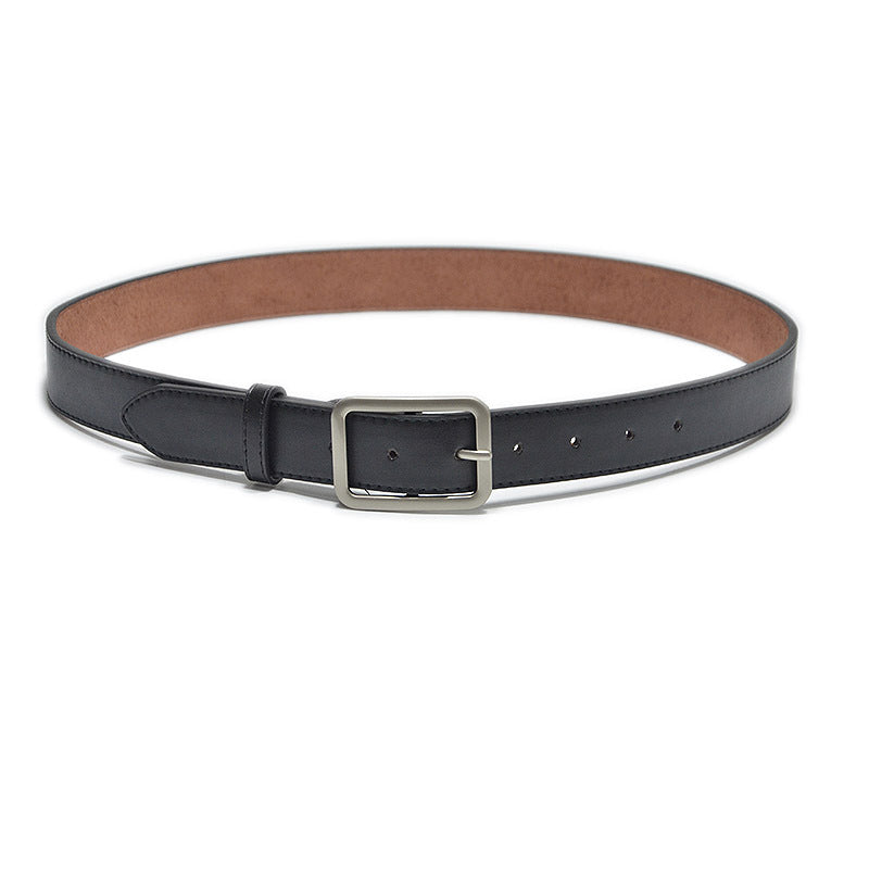 Faux leather matte pin buckle belt