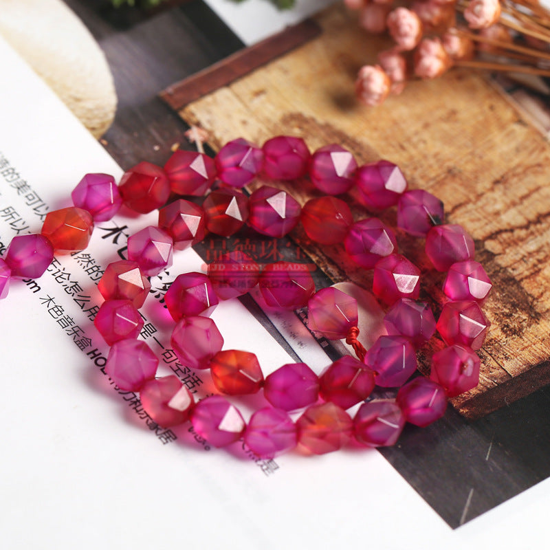 Agate diamond cut rhombus beads loose beads