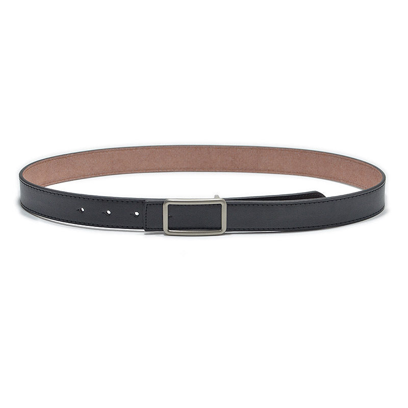 Faux leather sewn belt, women's