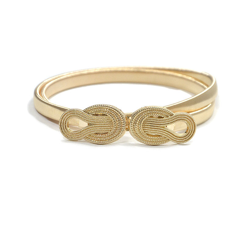 Cloud pair buckle elastic chain thin belt