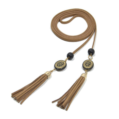 Belt Women's Waist Rope Black with Chiffon Lace