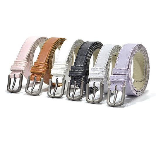 Gun black imitation leather pin buckle belt