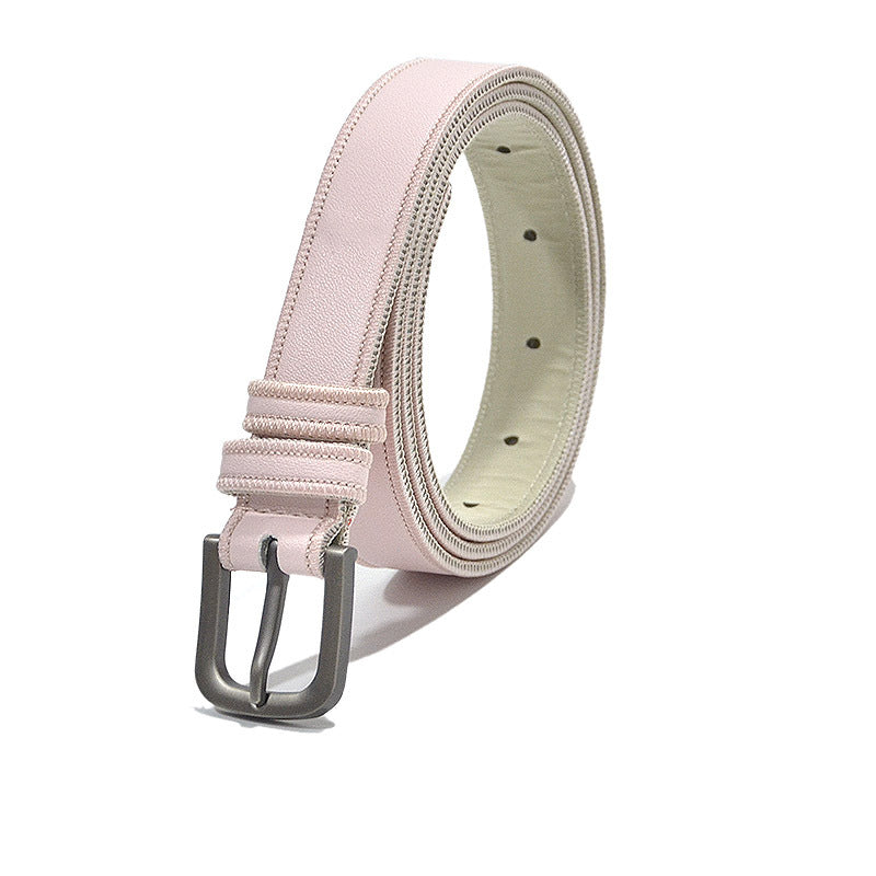 Gun black imitation leather pin buckle belt