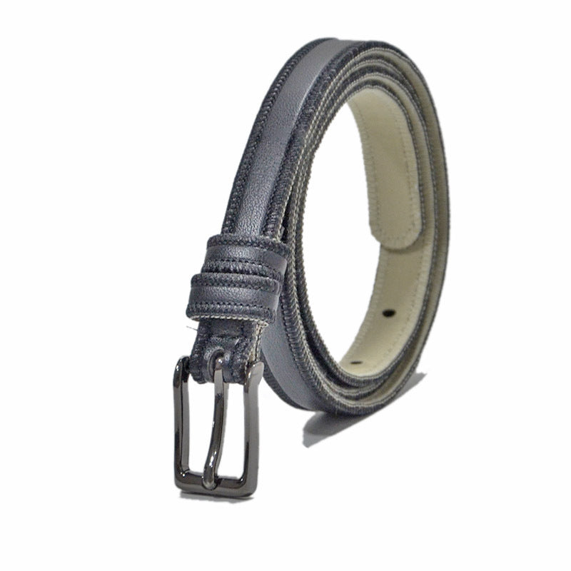 Decorative gun black buckle car stitching thin belt