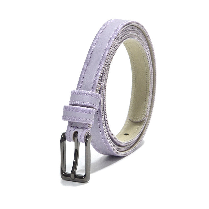 Decorative gun black buckle car stitching thin belt