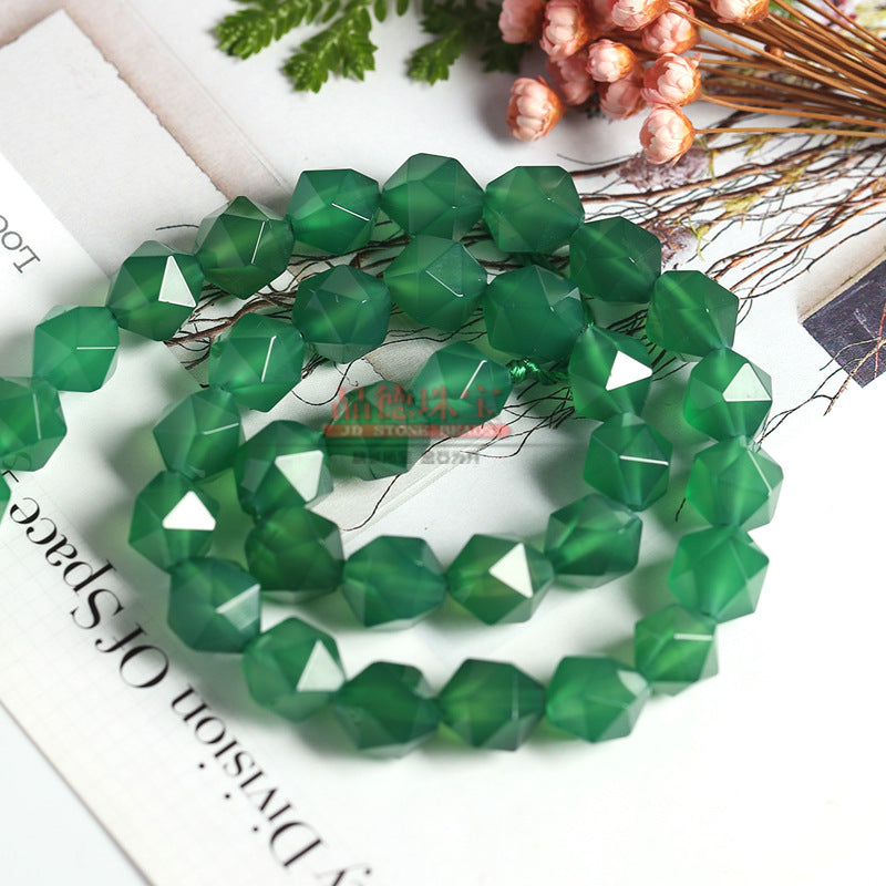 Agate diamond cut rhombus beads loose beads