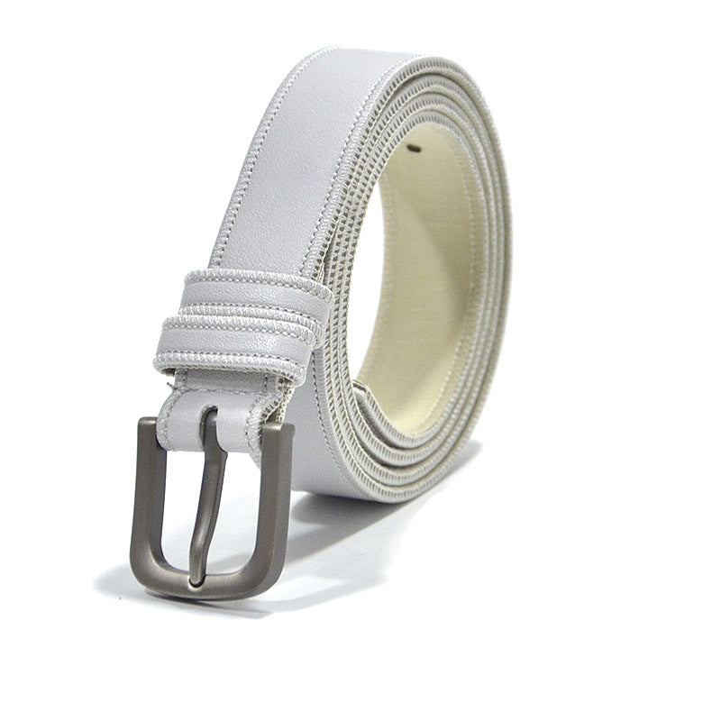 Gun black imitation leather pin buckle belt