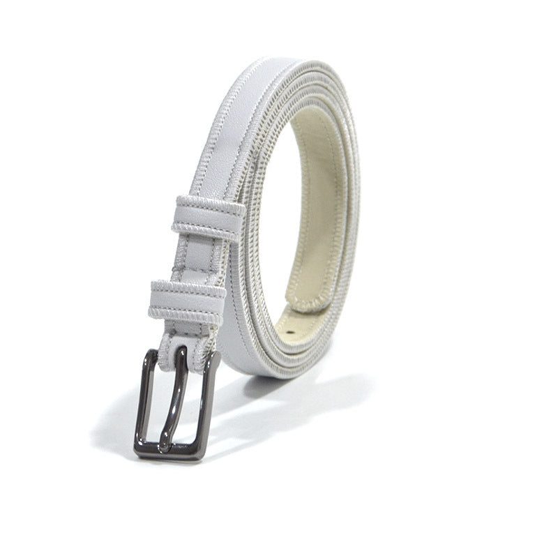 Decorative gun black buckle car stitching thin belt