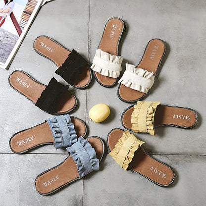 Spring and summer lace slippers
