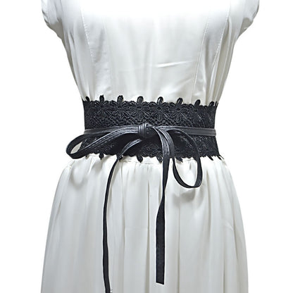 15-Color lace wide belt