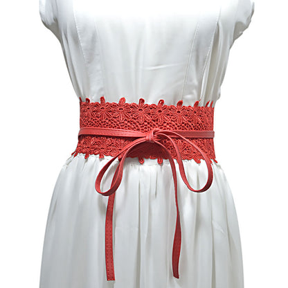 15-Color lace wide belt