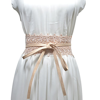 15-Color lace wide belt