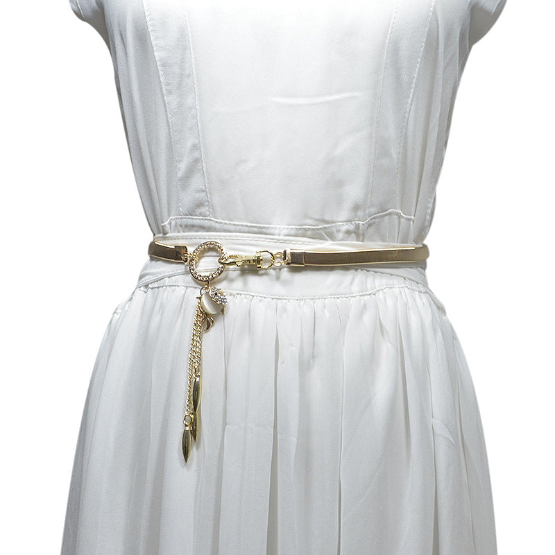 Goldfish rhinestone inlaid pendant waist chain