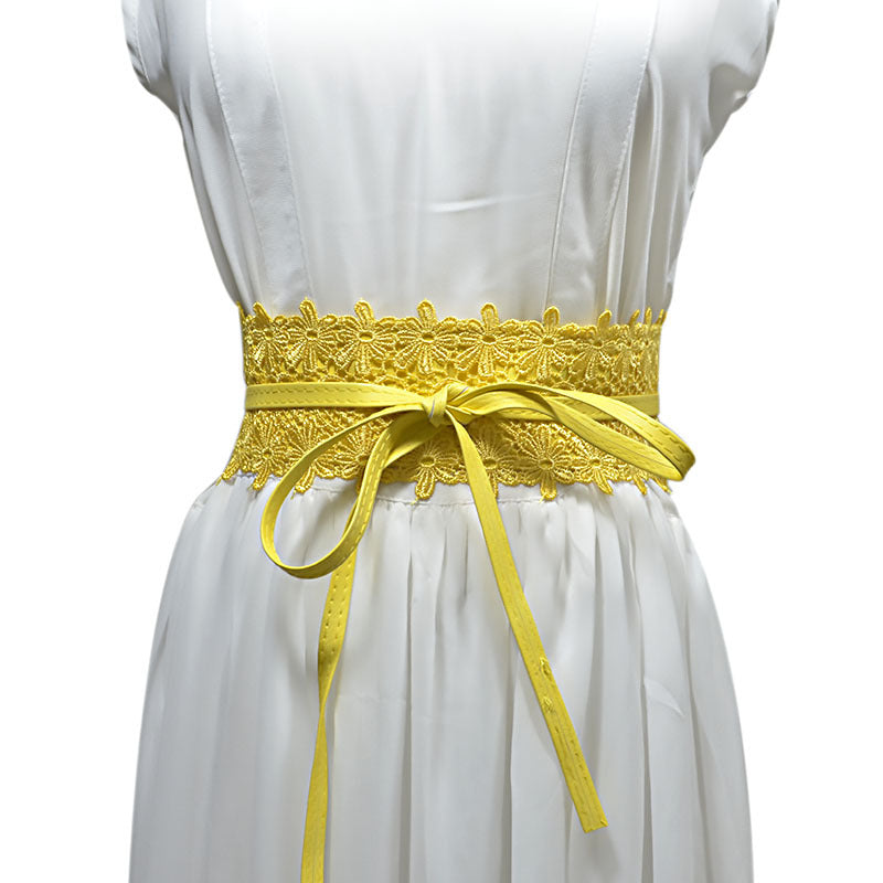15-Color lace wide belt