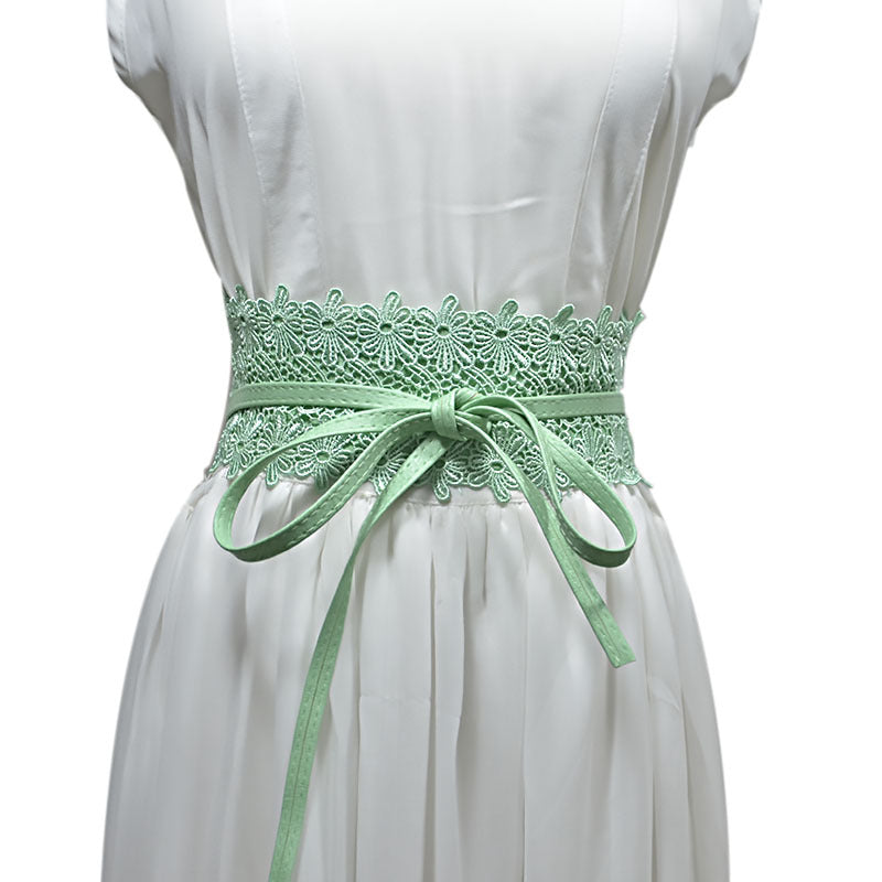 15-Color lace wide belt
