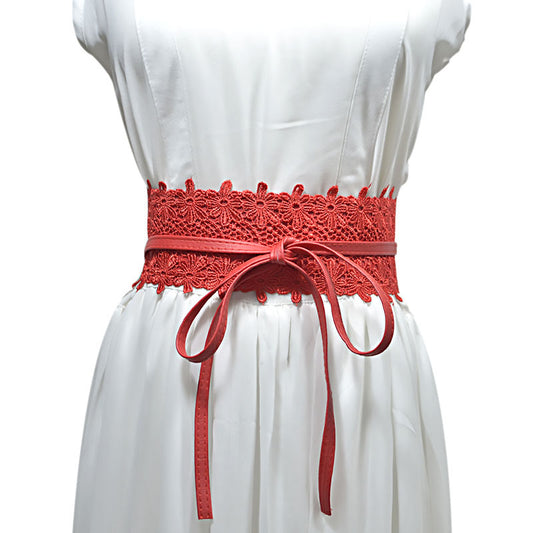 15-Color lace wide belt