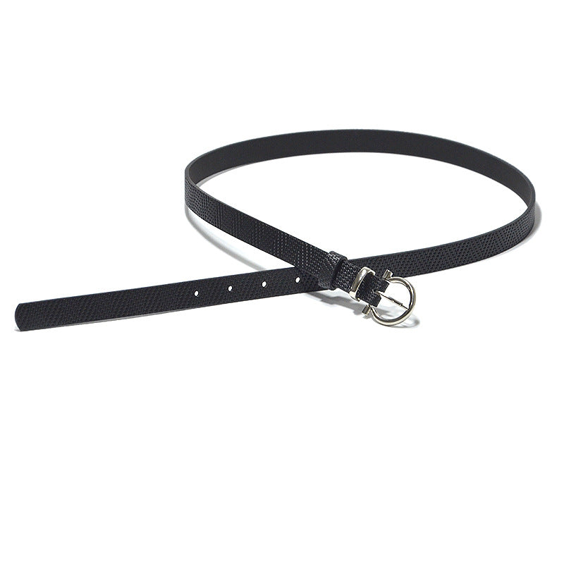 Big-name button head pin buckle imitation leather belt
