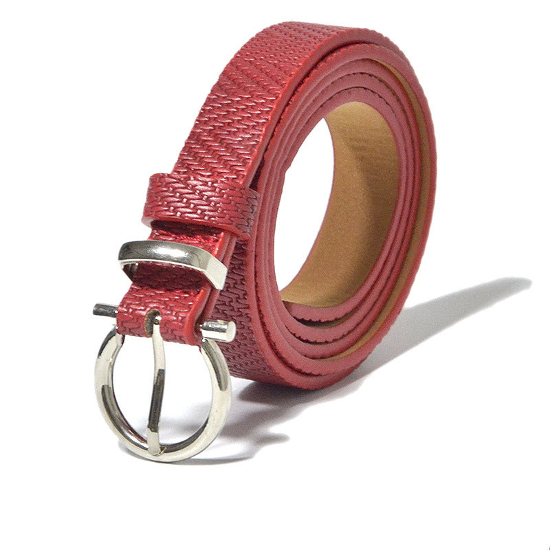 Big-name button head pin buckle imitation leather belt