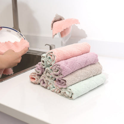 Non-Shedding Absorbent Dish Cloth Thick Kitchen Cleaning Towel