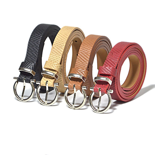 Big-name button head pin buckle imitation leather belt