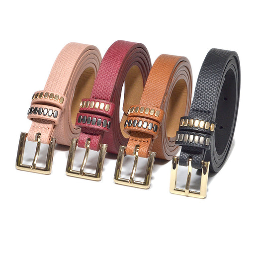Printed square buckle thin belt wholesale