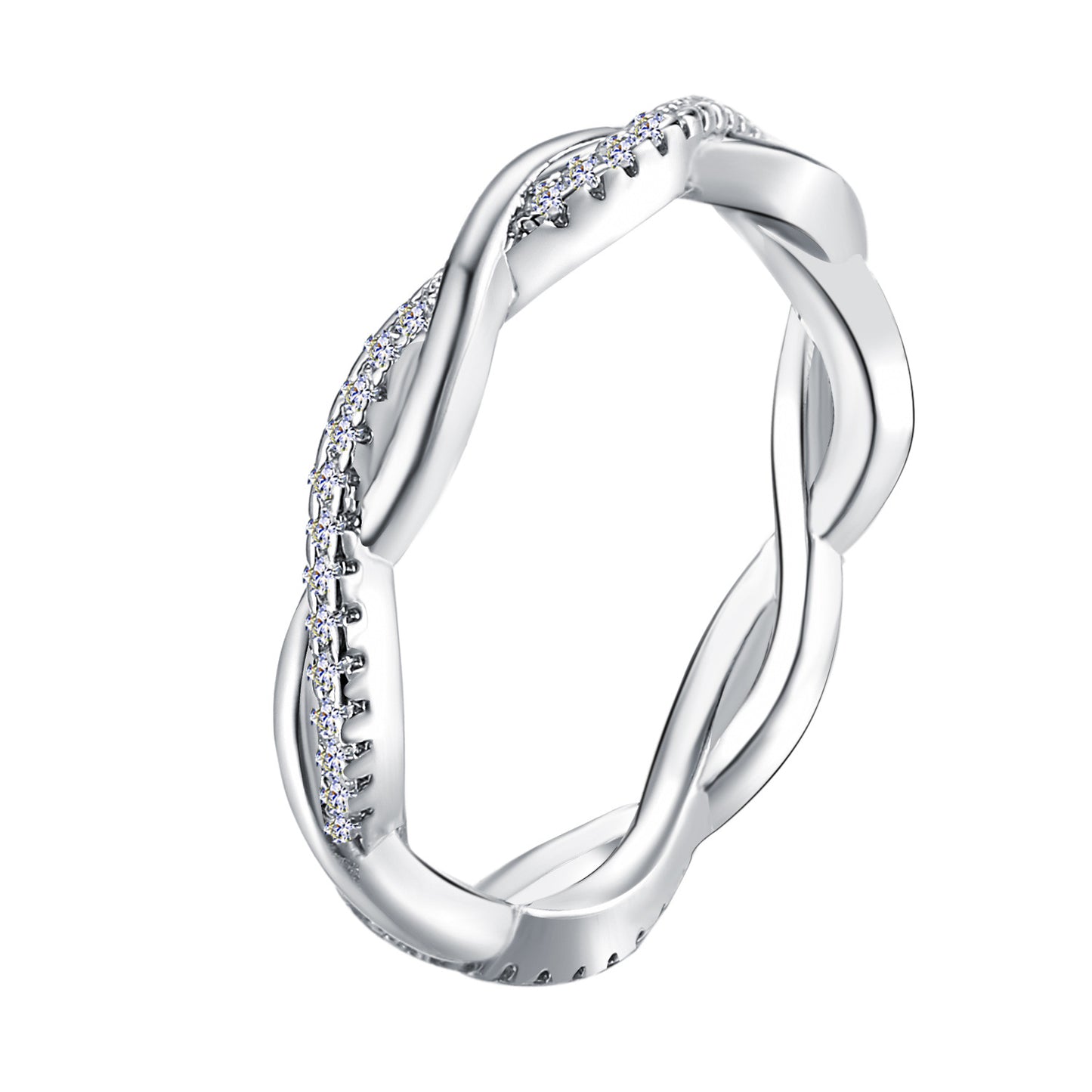 Diamond twist ring couple ring