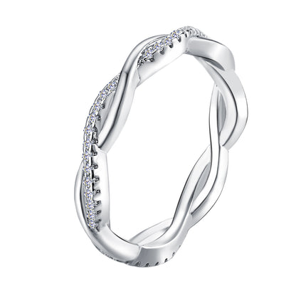 Diamond twist ring couple ring
