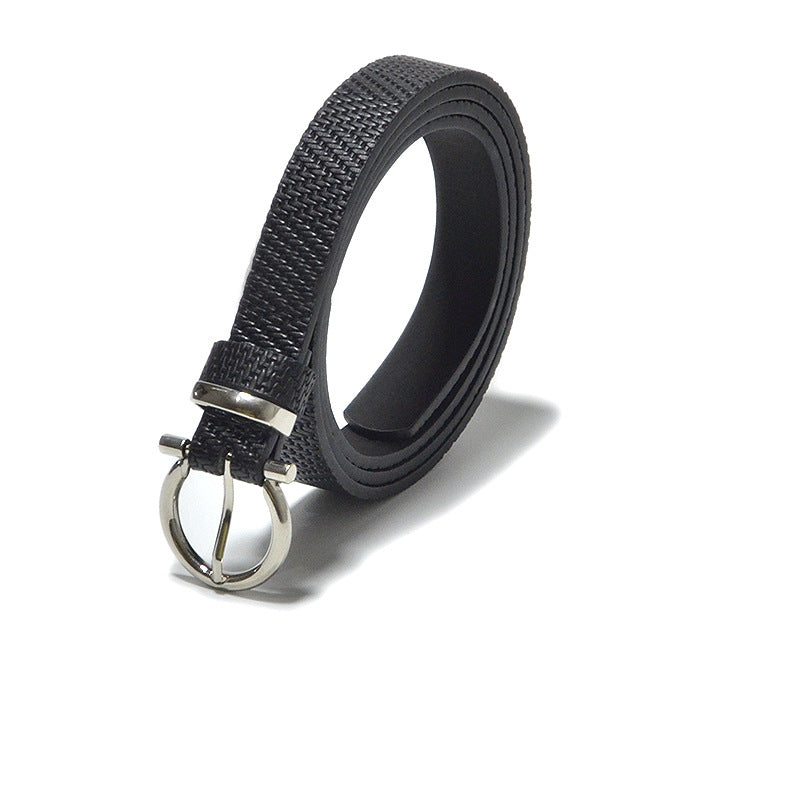 Big-name button head pin buckle imitation leather belt