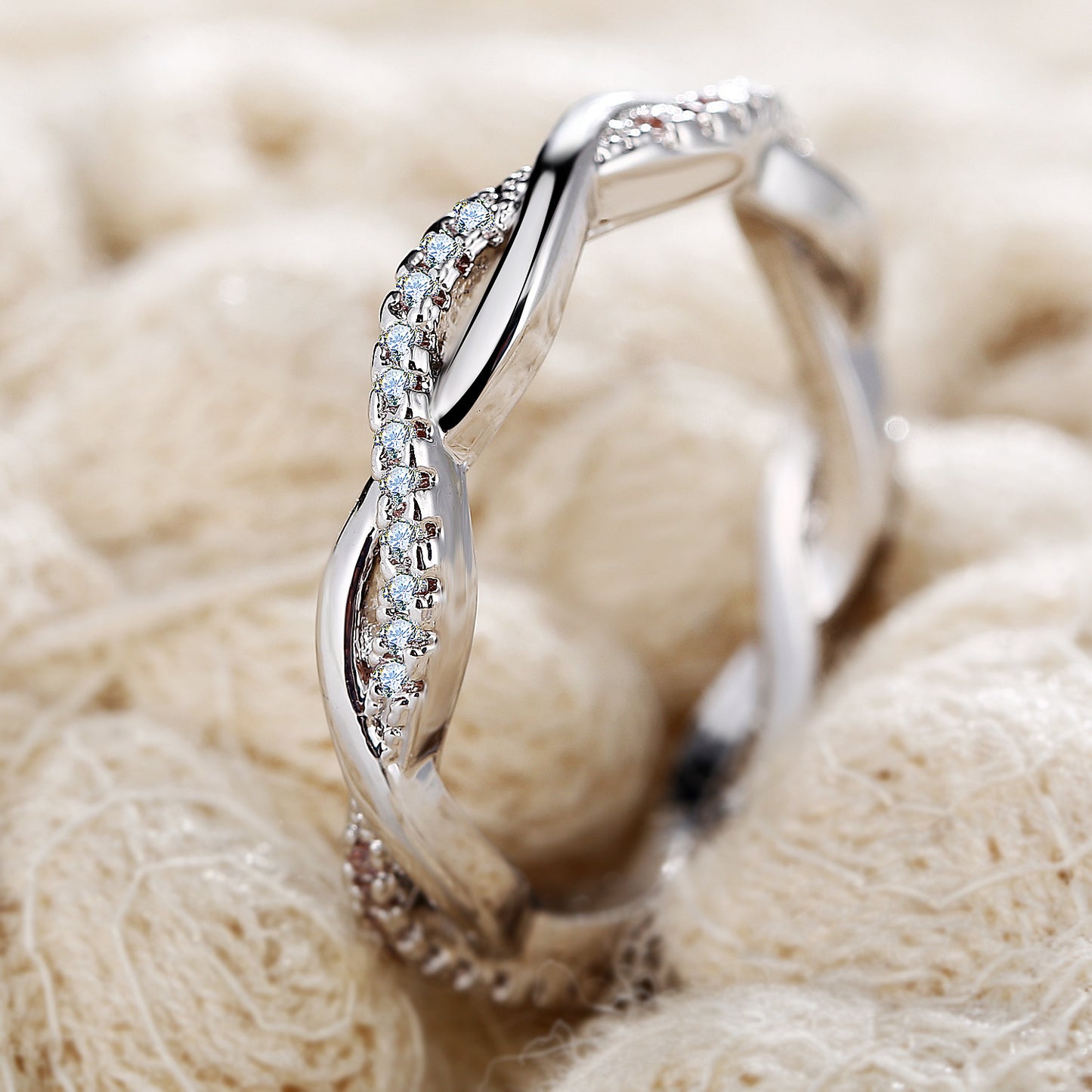 Diamond twist ring couple ring