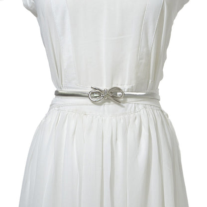 Bow Metal Button Elastic Waist Chain