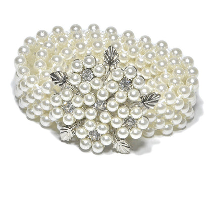 Fashion rhinestone inlaid pearl waist chain