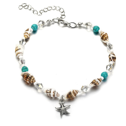 Starfish Pendant Shell Crystal Bead Foot Ornament